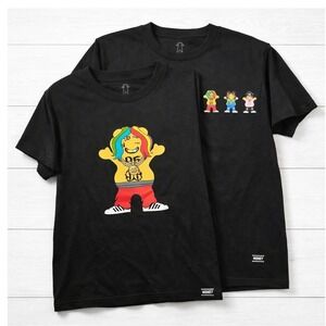 2 Grizzly Griptape Mens T-Shirt Hip Hop Rapper‎ Bears Black Cotton Skater Large